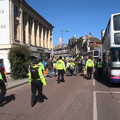 The police follow the tail of the demo, The Death of Debenhams, Rampant Horse Street, Norwich, Norfolk - 17th April 2021