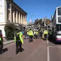 The police follow the tail of the demo, The Death of Debenhams, Rampant Horse Street, Norwich, Norfolk - 17th April 2021