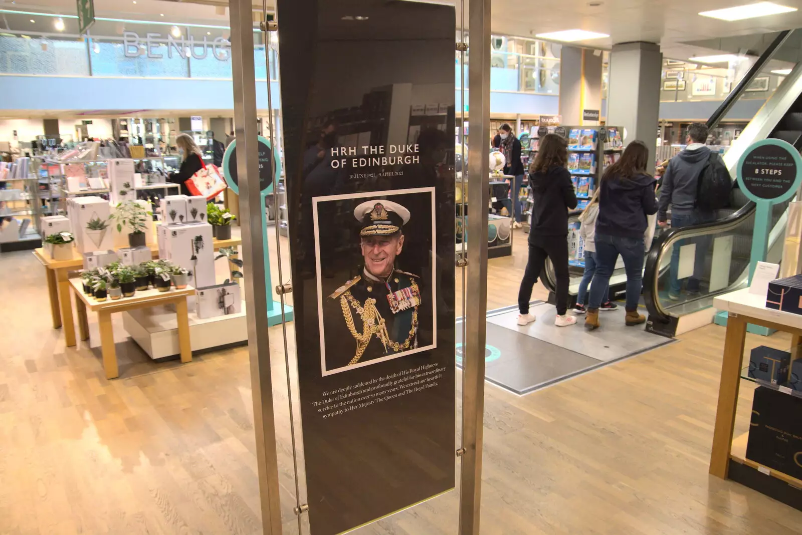 John Lewis is fully down with the Royal funeral, from The Death of Debenhams, Rampant Horse Street, Norwich, Norfolk - 17th April 2021