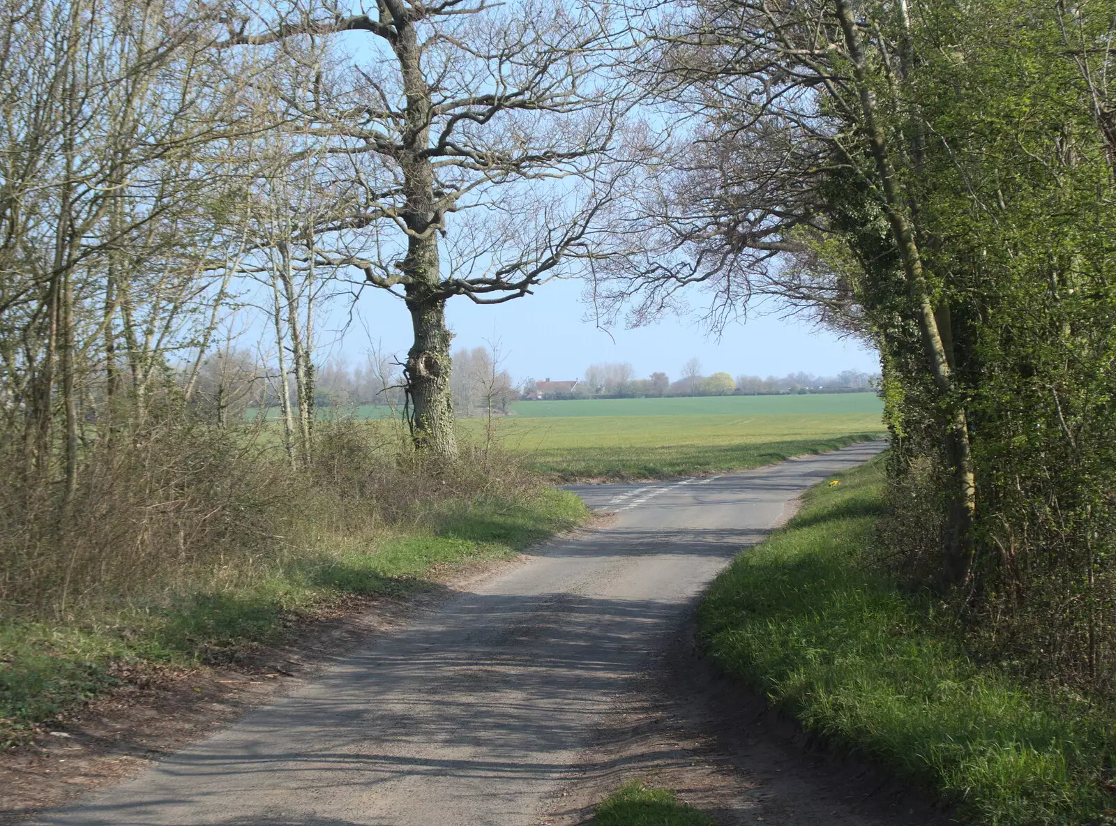 The Earlsford Road junction in Thornham, from BSCC Beer Garden Hypothermia, Hoxne and Brome, Suffolk - 22nd April 2021