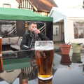 Nosher's beer, and Phil has a slurp, BSCC Beer Garden Hypothermia, Hoxne and Brome, Suffolk - 22nd April 2021