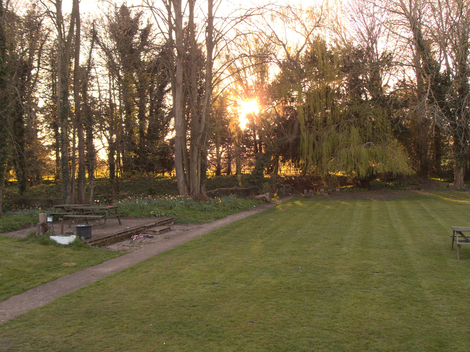 The sun sets, taking any warmth with it from BSCC Beer Garden Hypothermia, Hoxne and Brome, Suffolk - 22nd April 2021