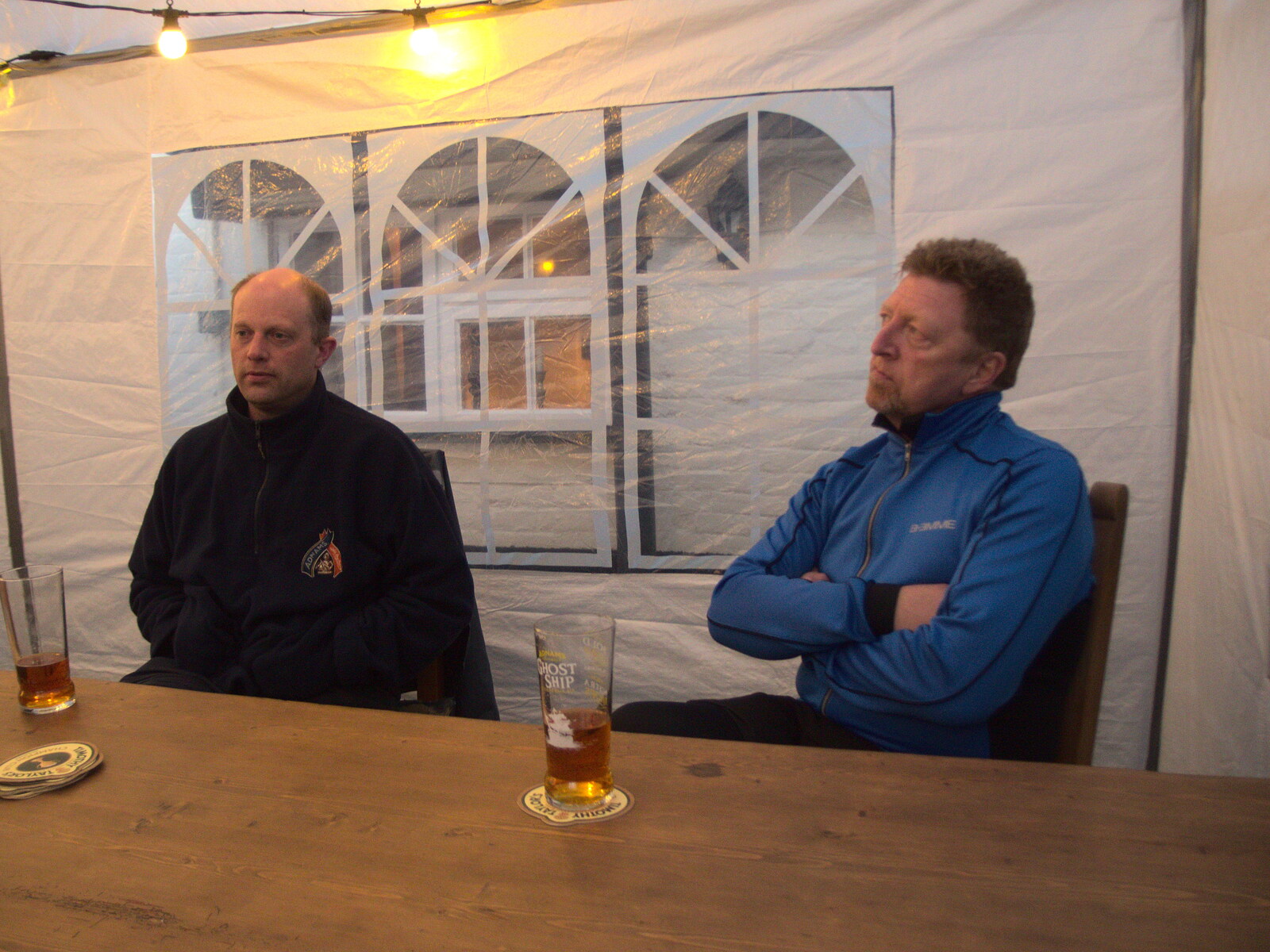 Paul and Gaz from BSCC Beer Garden Hypothermia, Hoxne and Brome, Suffolk - 22nd April 2021