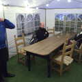 BSCC Beer Garden Hypothermia, Hoxne and Brome, Suffolk - 22nd April 2021, Gaz stands by the fire to warm up slightly