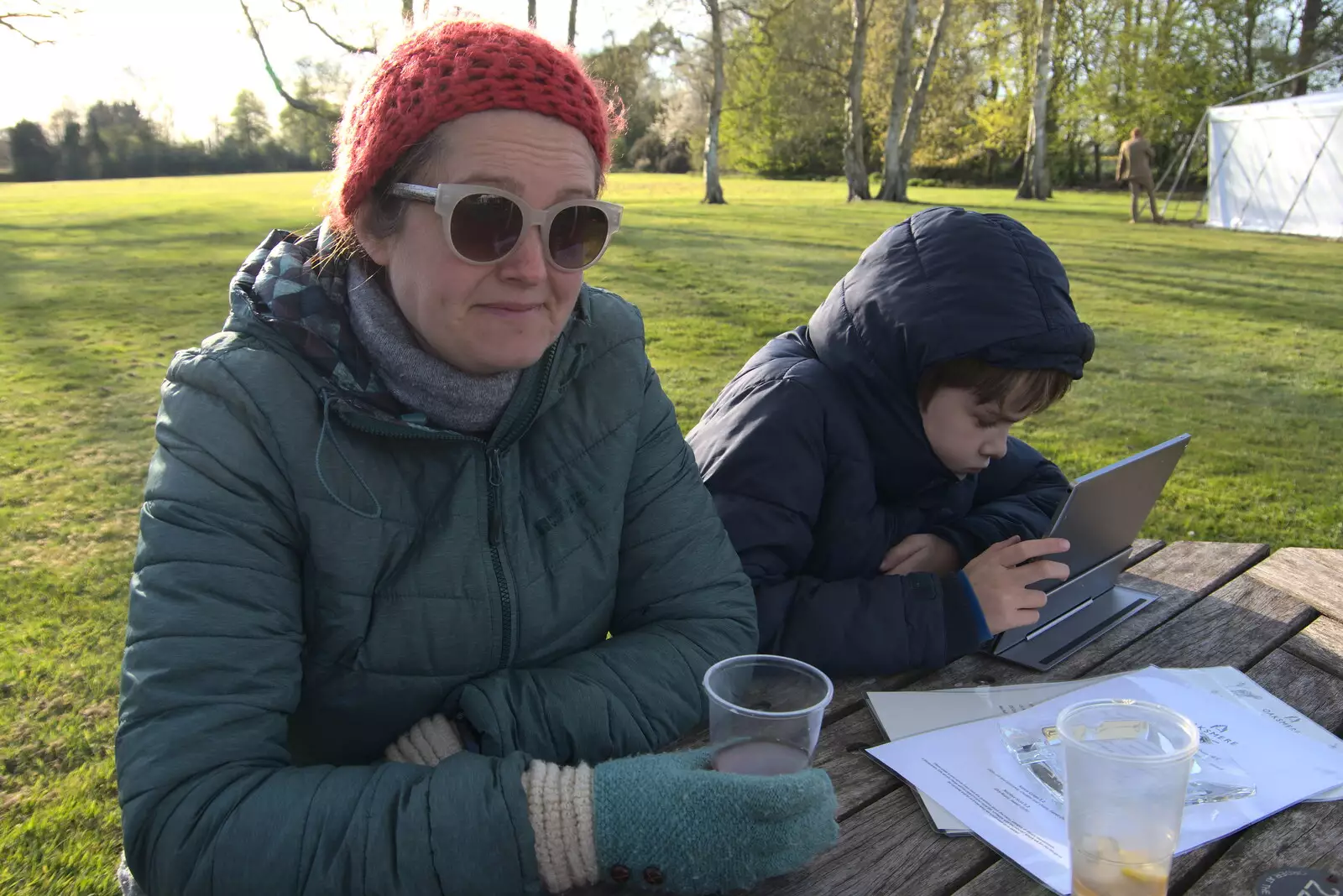 Another trip to the Oaksmere, gloves on, from BSCC Beer Garden Hypothermia, Hoxne and Brome, Suffolk - 22nd April 2021