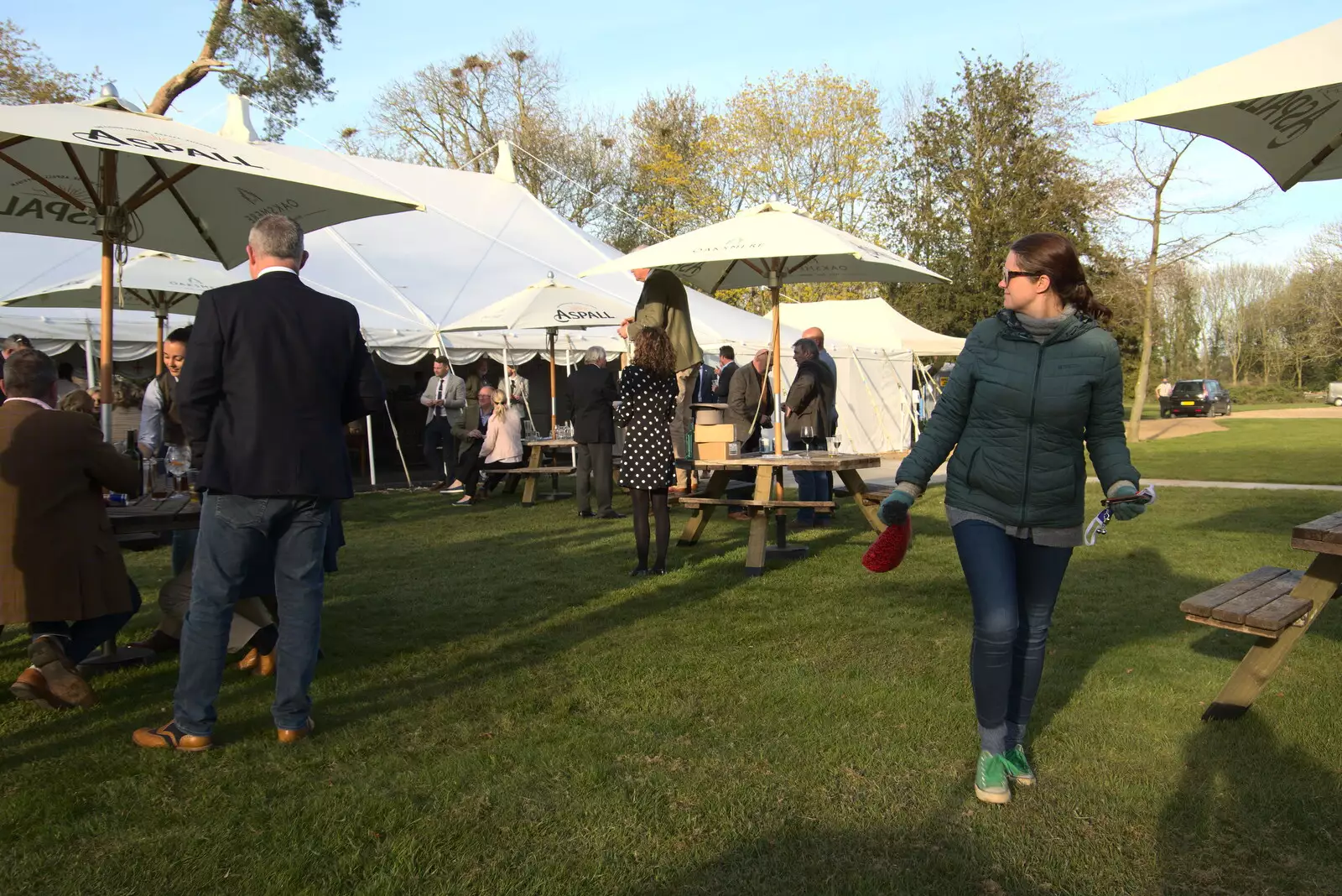 Isobel wanders about, from BSCC Beer Garden Hypothermia, Hoxne and Brome, Suffolk - 22nd April 2021