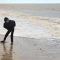 Harry waves his bum at the sea, A Chilly Trip to the Beach, Southwold Harbour, Suffolk - 2nd May 2021