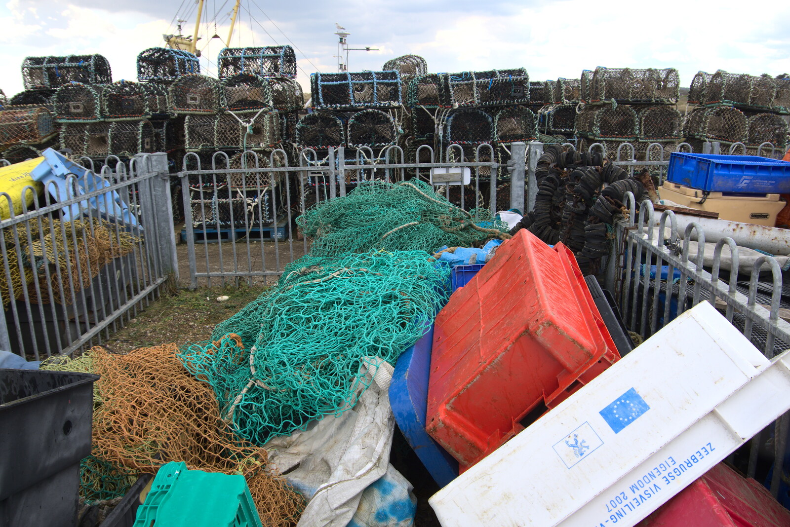 Piles of netting from A Chilly Trip to the Beach, Southwold Harbour, Suffolk - 2nd May 2021
