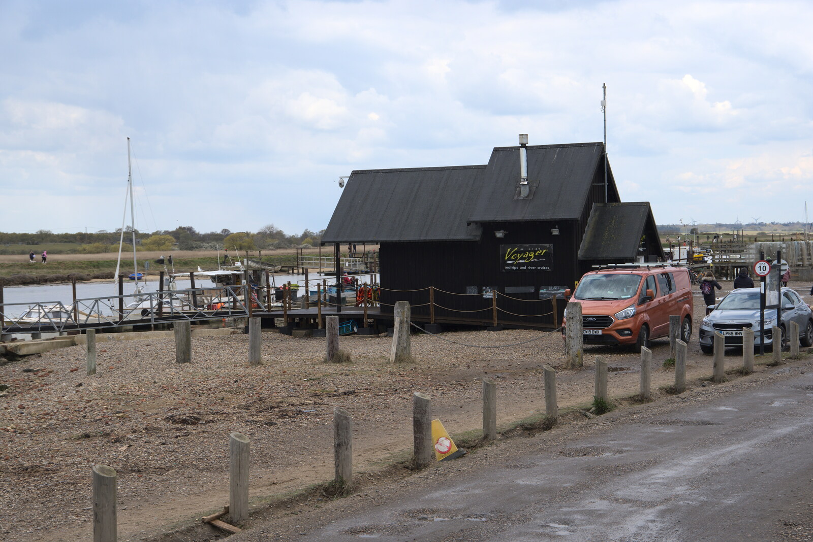 Voyager's black hut on Blackshore from A Chilly Trip to the Beach, Southwold Harbour, Suffolk - 2nd May 2021