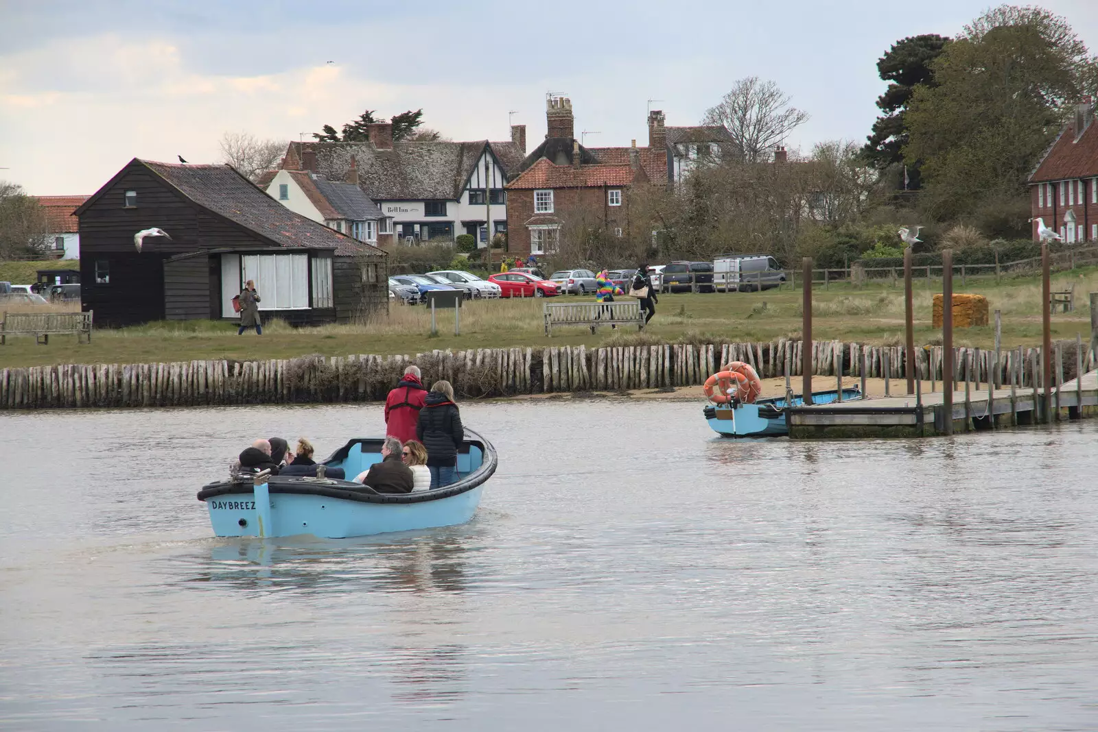 The ferry heads over the river to Walberswick, from A Chilly Trip to the Beach, Southwold Harbour, Suffolk - 2nd May 2021