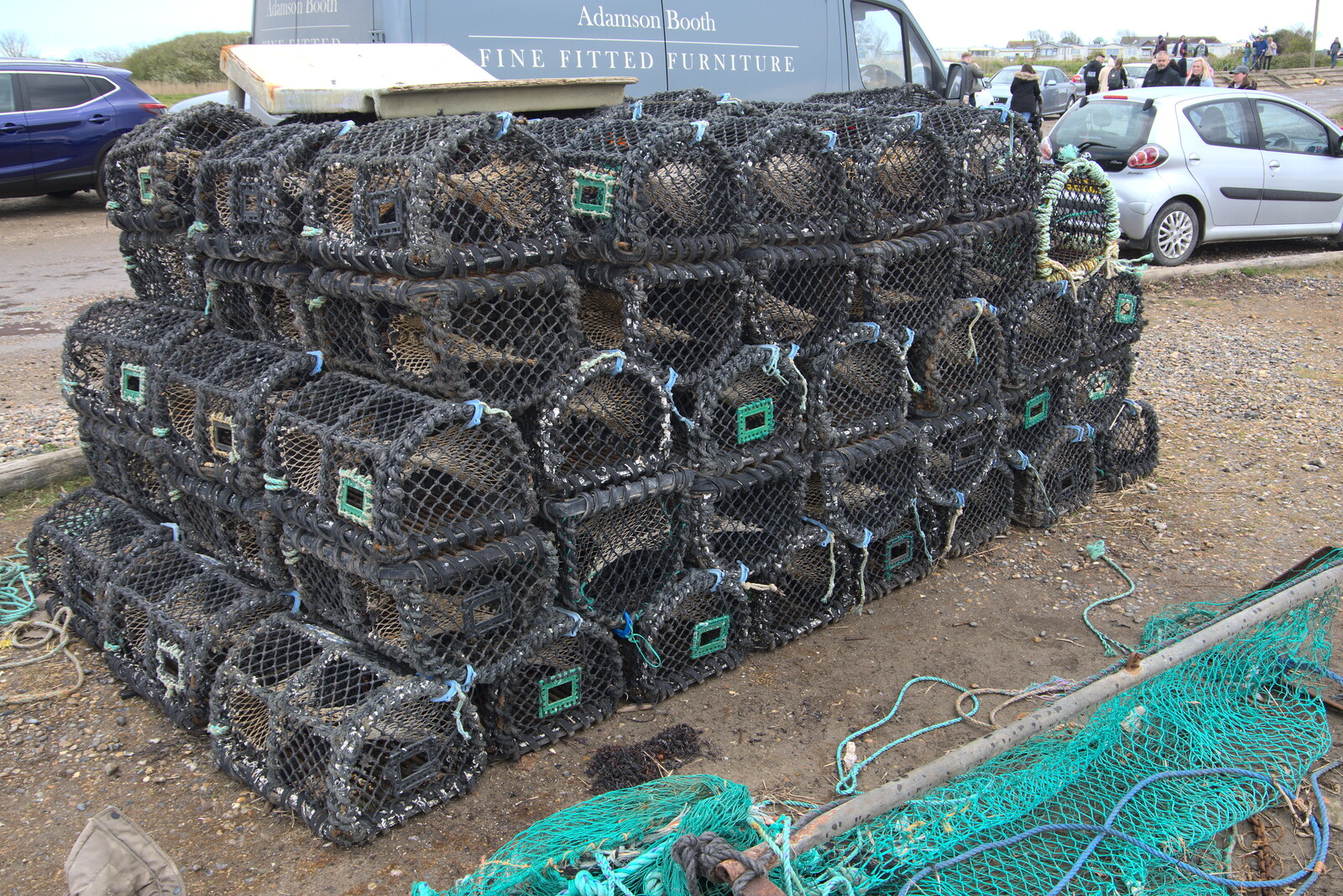 Another pile of lobster pots from A Chilly Trip to the Beach, Southwold Harbour, Suffolk - 2nd May 2021