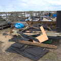 A pile that looks like a building has collapsed, A Chilly Trip to the Beach, Southwold Harbour, Suffolk - 2nd May 2021