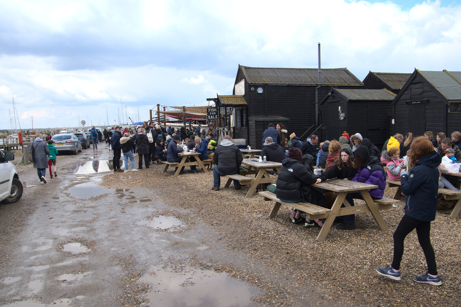 It's heaving by the fish shops on Blackshore from A Chilly Trip to the Beach, Southwold Harbour, Suffolk - 2nd May 2021