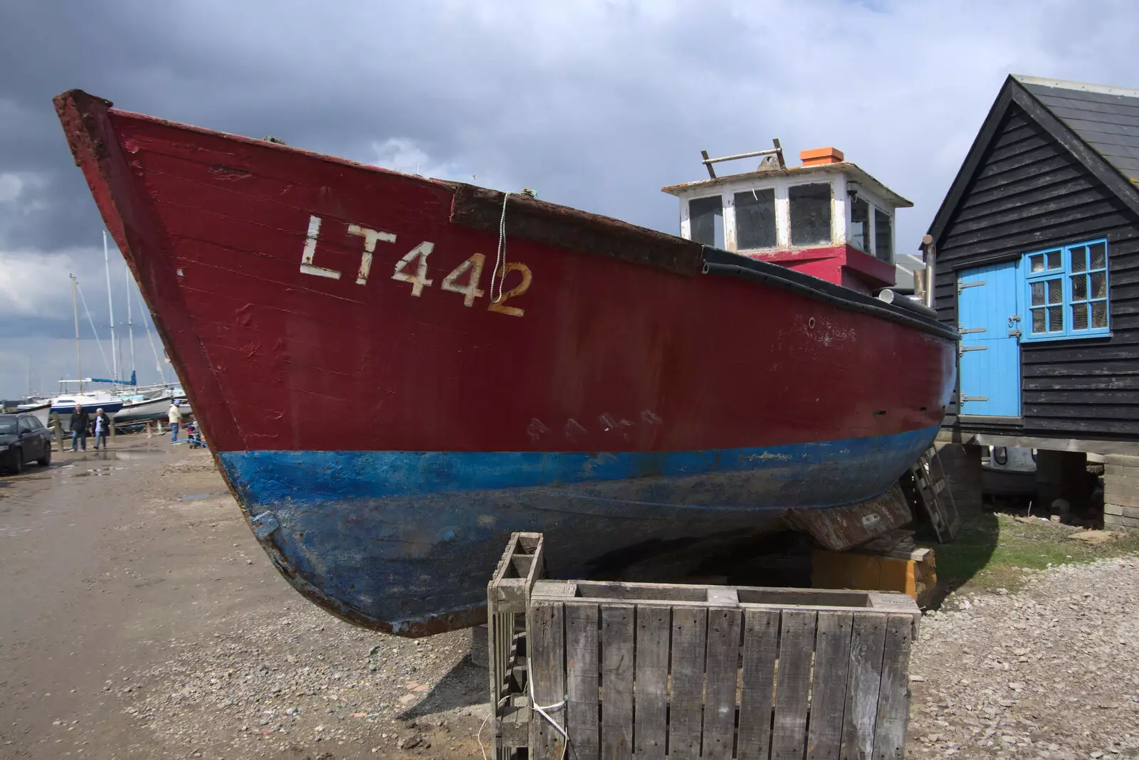 Lowestoft fishing boat LT422, from A Chilly Trip to the Beach, Southwold Harbour, Suffolk - 2nd May 2021