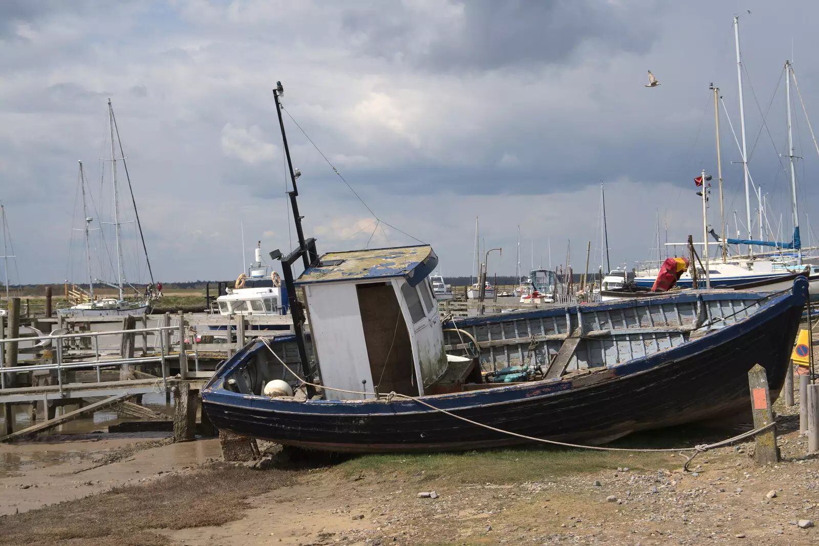 A derelict fishing boat, from A Chilly Trip to the Beach, Southwold Harbour, Suffolk - 2nd May 2021