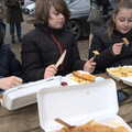 Fish and chips all round, A Chilly Trip to the Beach, Southwold Harbour, Suffolk - 2nd May 2021