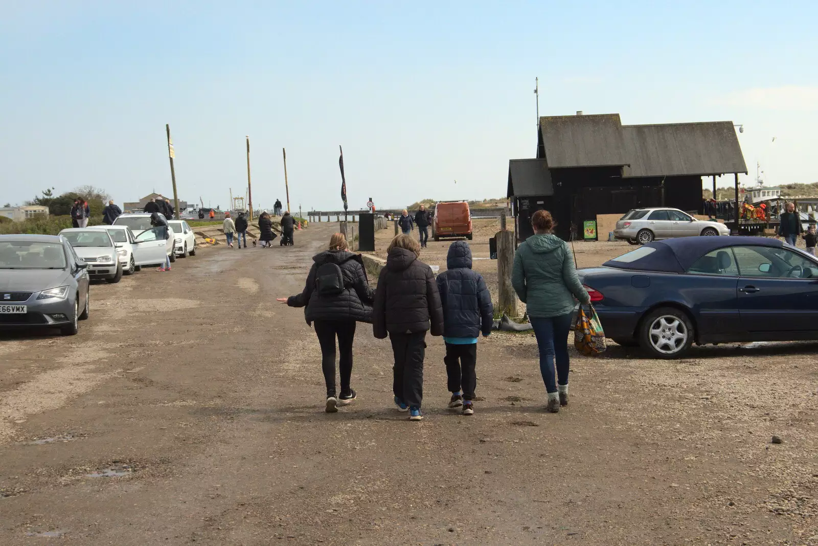 We walk back up Blackshore towards the car park, from A Chilly Trip to the Beach, Southwold Harbour, Suffolk - 2nd May 2021