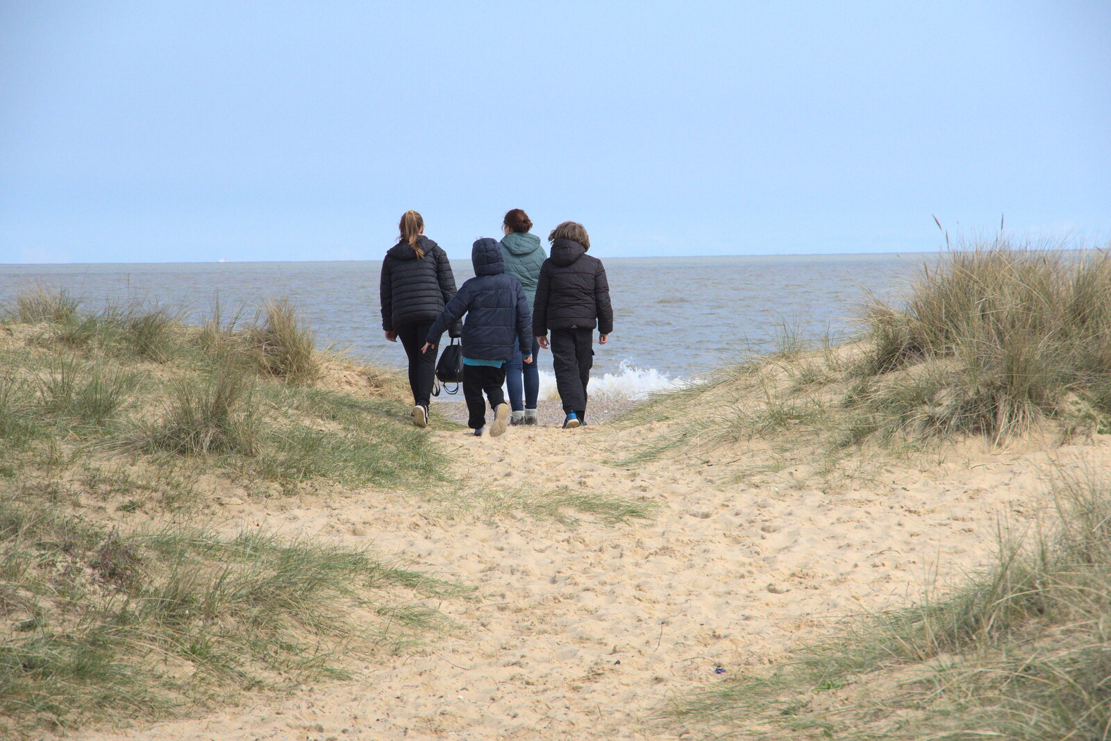 Walking back through the dunes from A Chilly Trip to the Beach, Southwold Harbour, Suffolk - 2nd May 2021