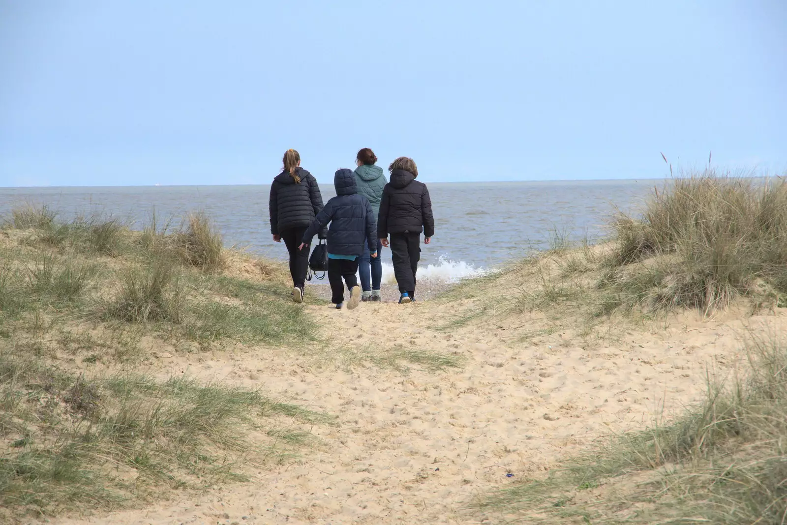 Walking back through the dunes, from A Chilly Trip to the Beach, Southwold Harbour, Suffolk - 2nd May 2021