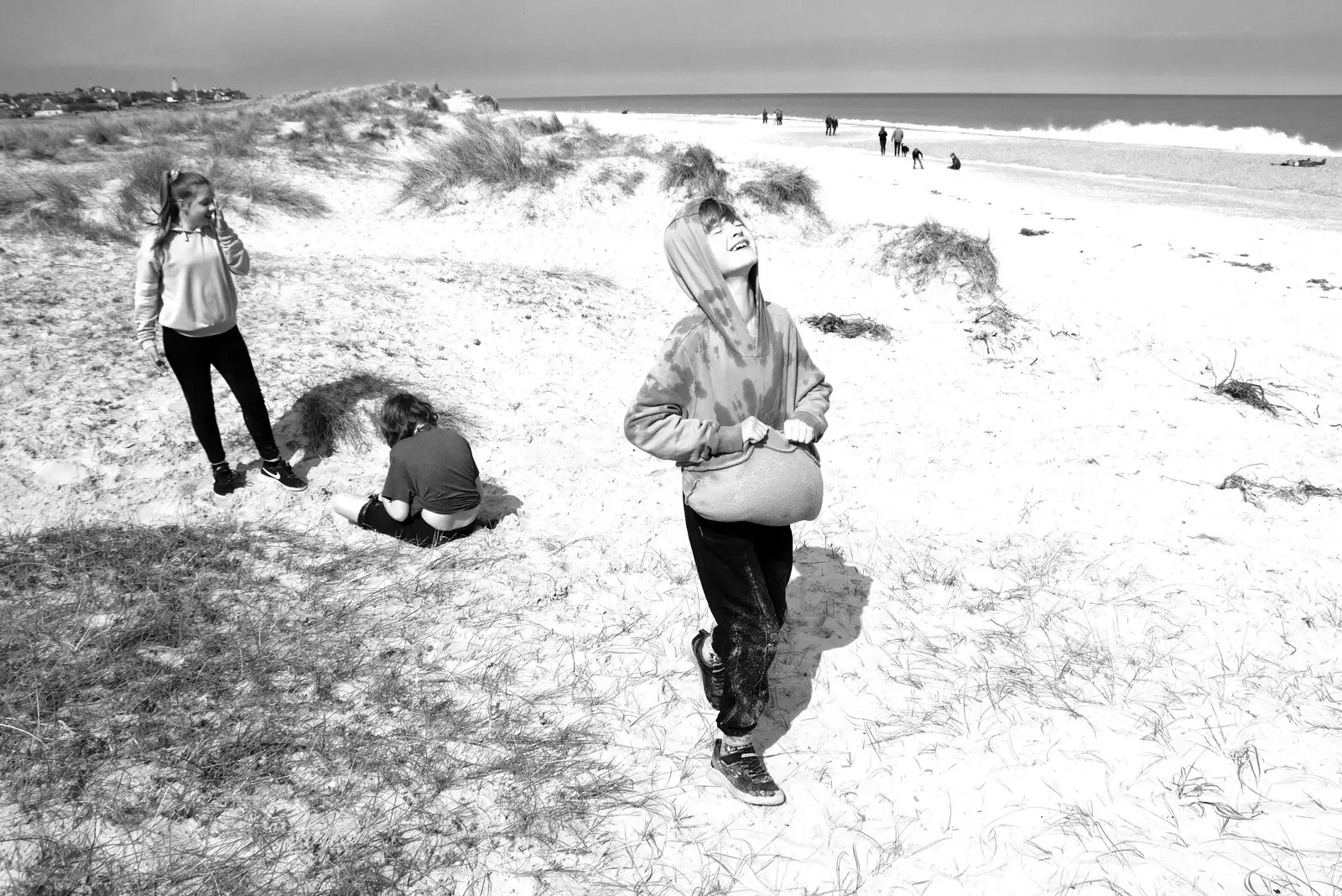 Harry hauls a load of sand around, from A Chilly Trip to the Beach, Southwold Harbour, Suffolk - 2nd May 2021