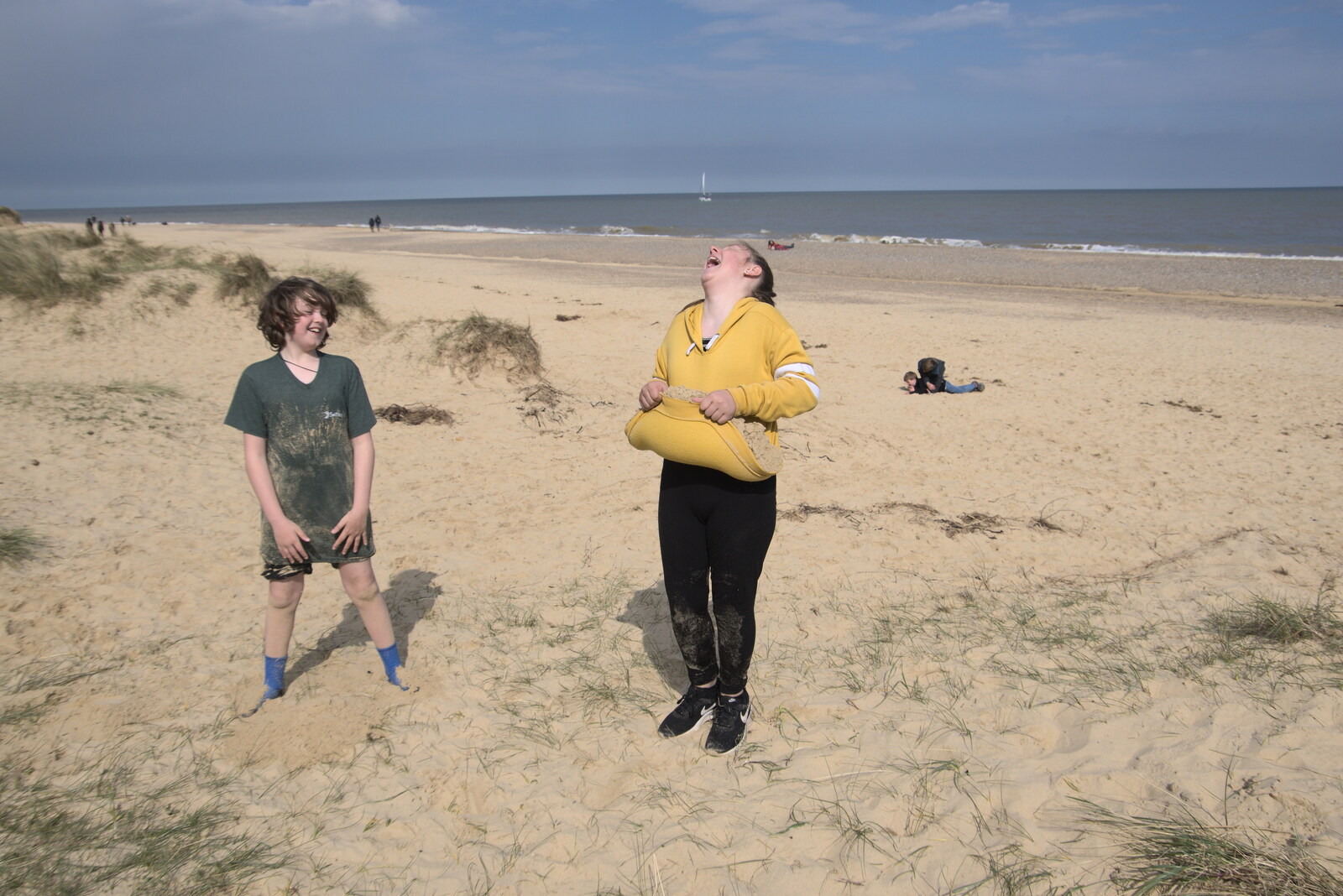 Soph the Roph finds it hilarious from A Chilly Trip to the Beach, Southwold Harbour, Suffolk - 2nd May 2021