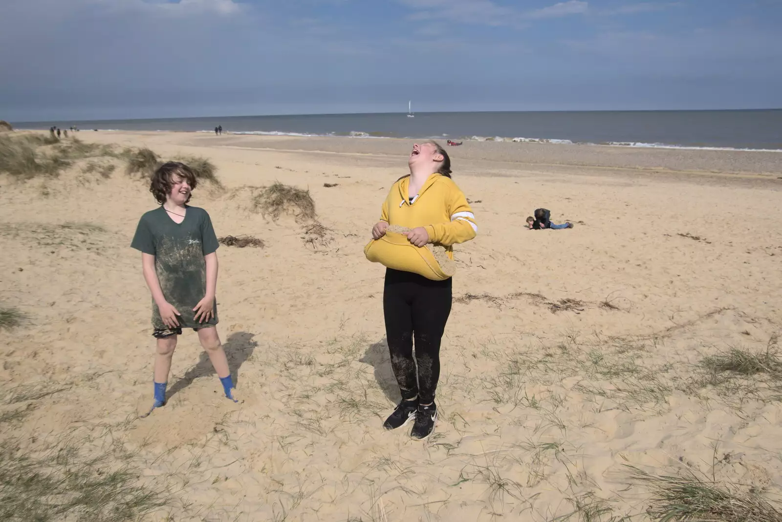 Soph the Roph finds it hilarious, from A Chilly Trip to the Beach, Southwold Harbour, Suffolk - 2nd May 2021