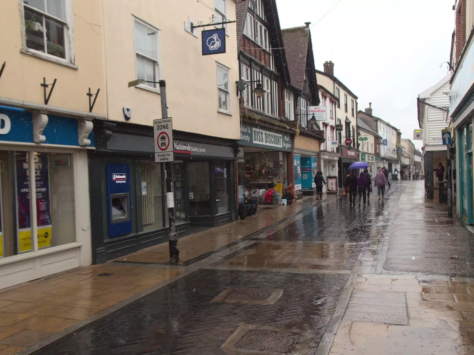 A rainy Mere Street, from A Vaccination Afternoon, Swaffham, Norfolk - 9th May 2021