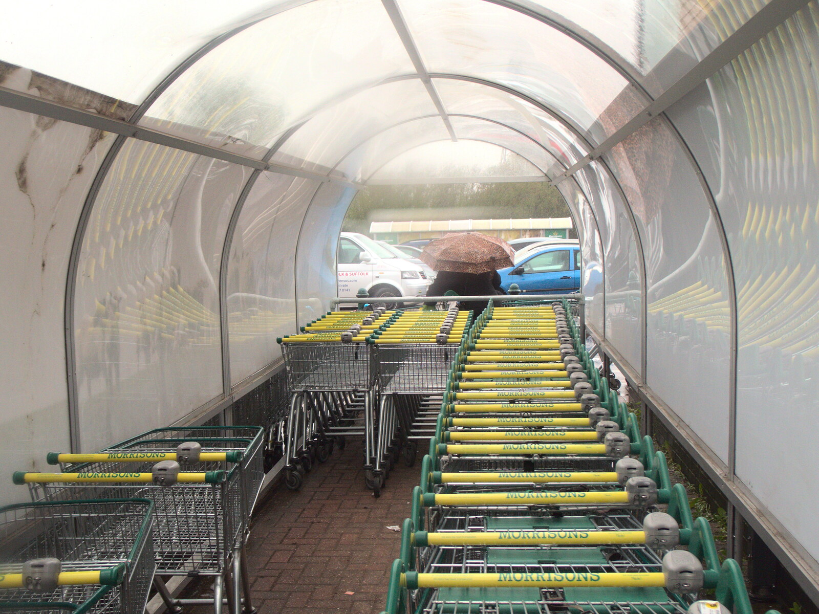 A load of trolleys in the tunnel at Morrisons from A Vaccination Afternoon, Swaffham, Norfolk - 9th May 2021
