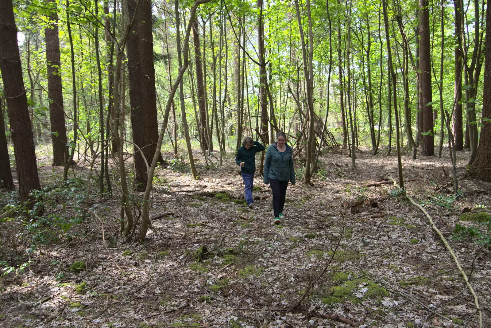 Fred and Isobel in the woods, from A Vaccination Afternoon, Swaffham, Norfolk - 9th May 2021