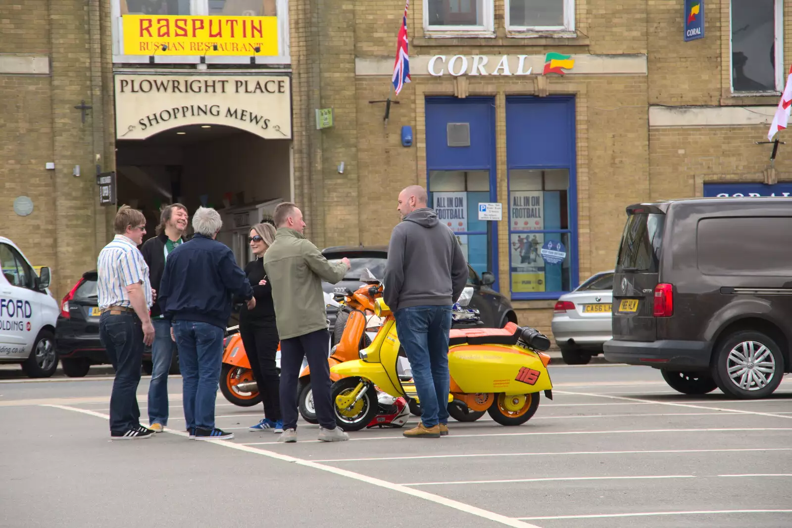 There's some sort of moped gathering, from A Vaccination Afternoon, Swaffham, Norfolk - 9th May 2021