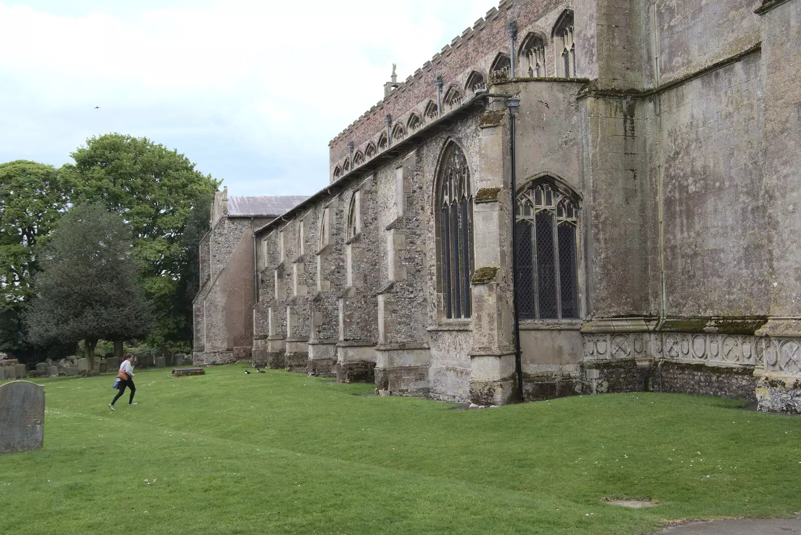 Isobel runs around the churchyard, from A Vaccination Afternoon, Swaffham, Norfolk - 9th May 2021