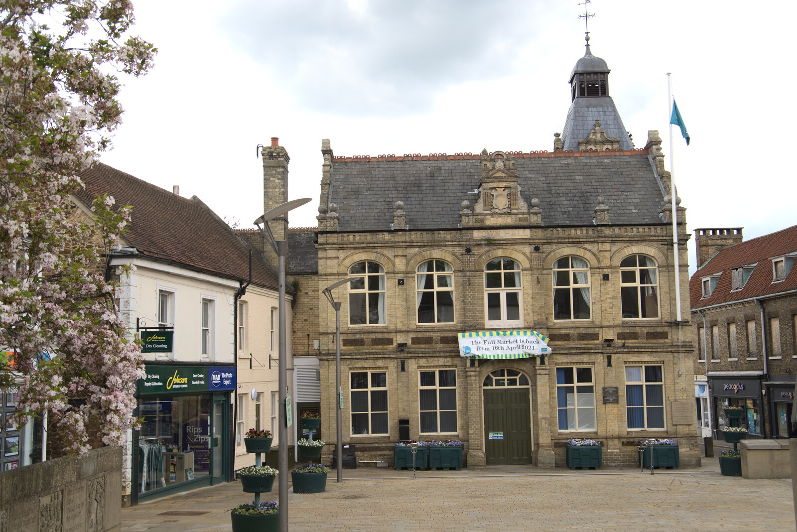 Downham Market's Town Hall from A Vaccination Afternoon, Swaffham, Norfolk - 9th May 2021