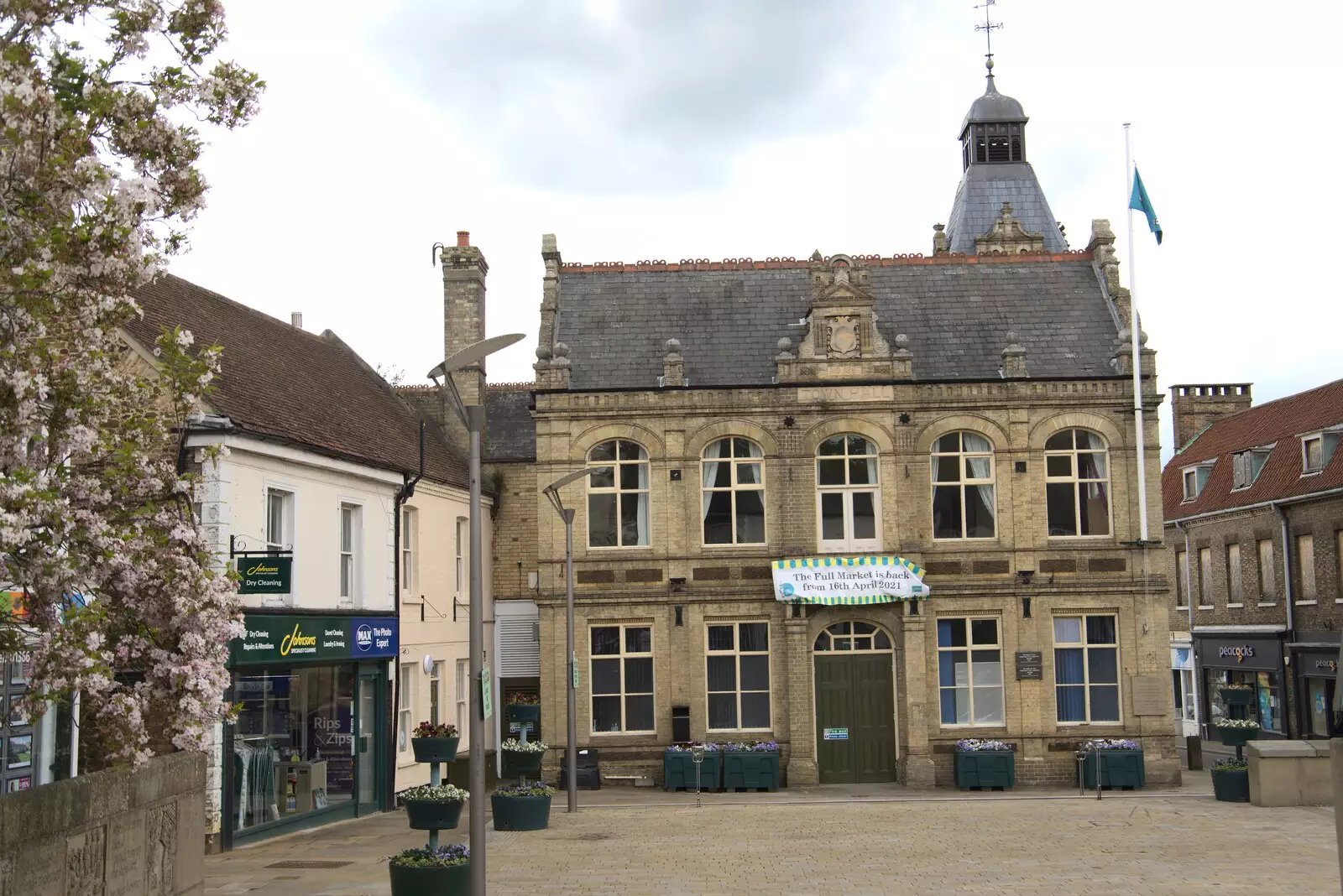 Downham Market's Town Hall, from A Vaccination Afternoon, Swaffham, Norfolk - 9th May 2021