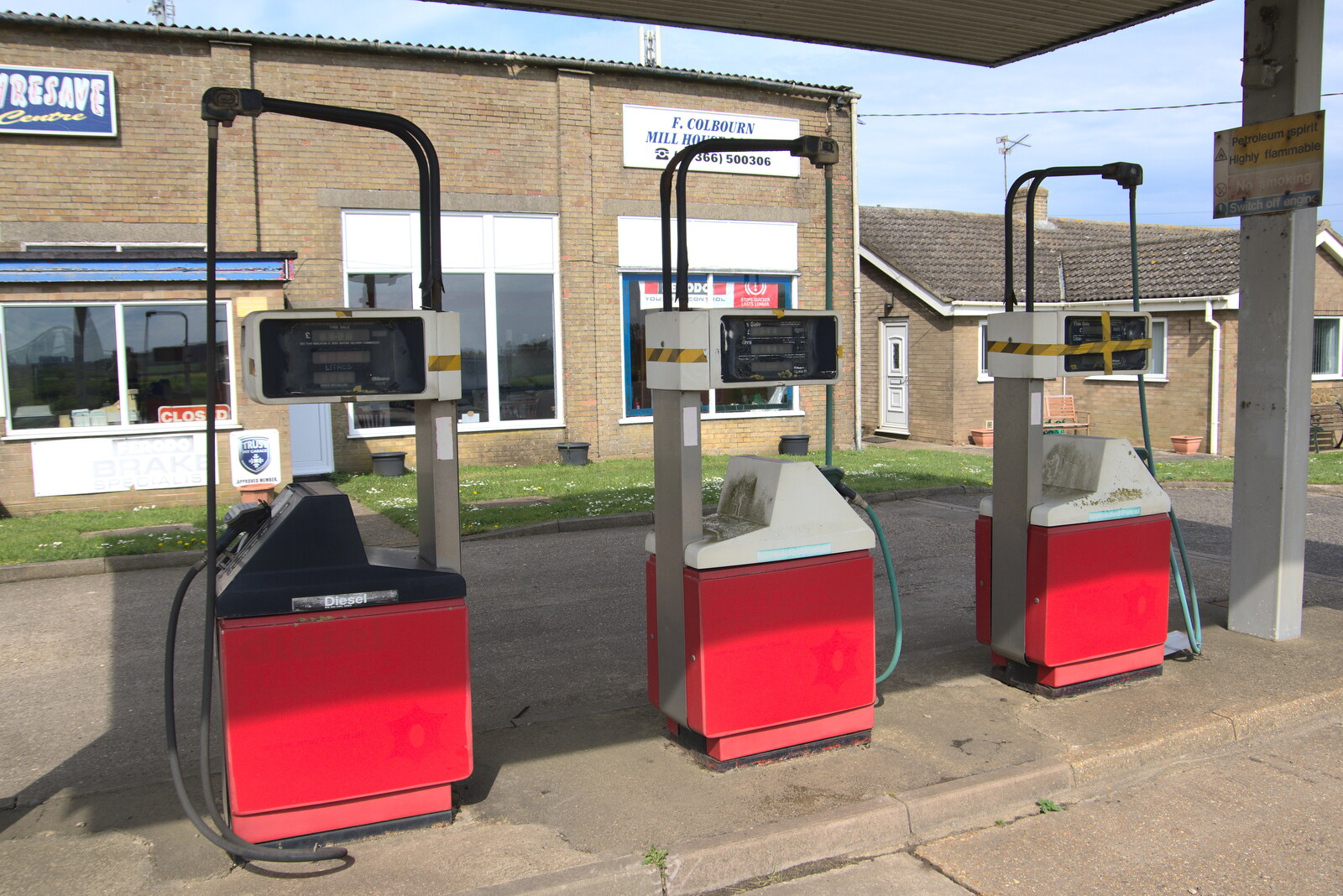 Derelict petrol pumps from A Vaccination Afternoon, Swaffham, Norfolk - 9th May 2021
