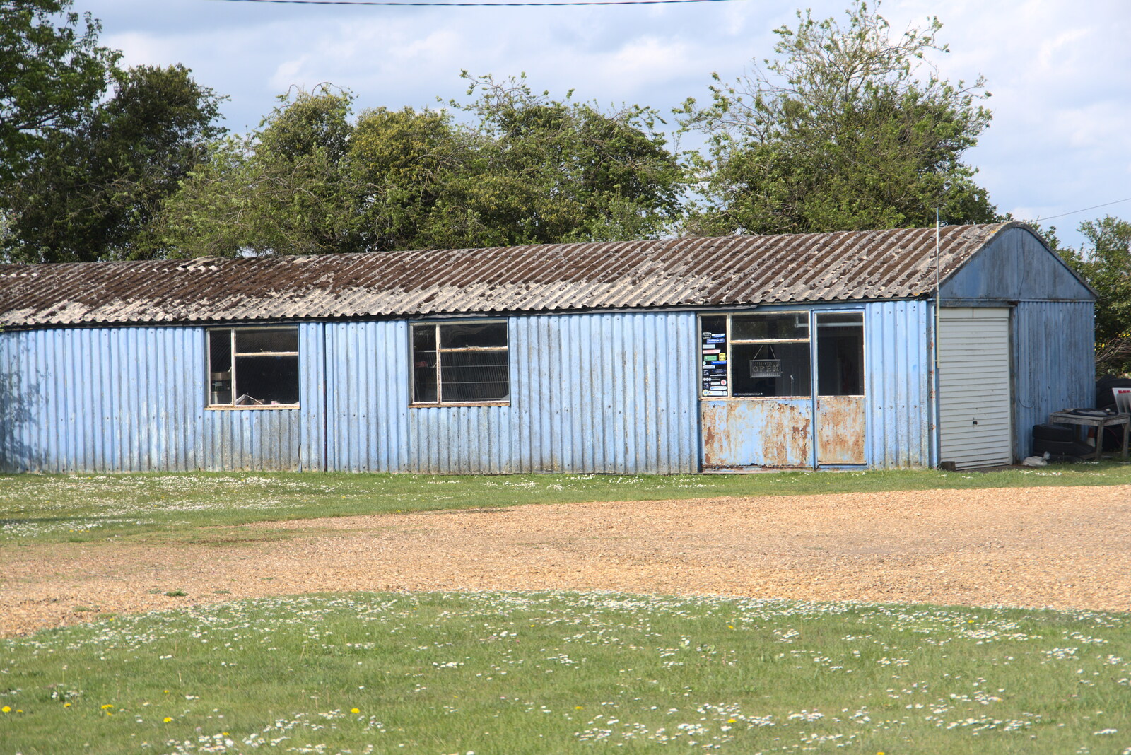 A derelict corrugated-iron workshop from A Vaccination Afternoon, Swaffham, Norfolk - 9th May 2021