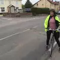 Isobel waits on the road, The BSCC at the King's Head, Brockdish, Norfolk - 13th May 2021