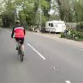 Gaz cycles past the random crap house, The BSCC at the King's Head, Brockdish, Norfolk - 13th May 2021