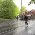Paul and Phil cross the road near the school, The BSCC at the Ampersand Tap, Sawmills Road, Diss, Norfolk - 20th May 2021