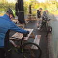 The BSCC at the Ampersand Tap, Sawmills Road, Diss, Norfolk - 20th May 2021, We lock the bikes up on Sawmills Road