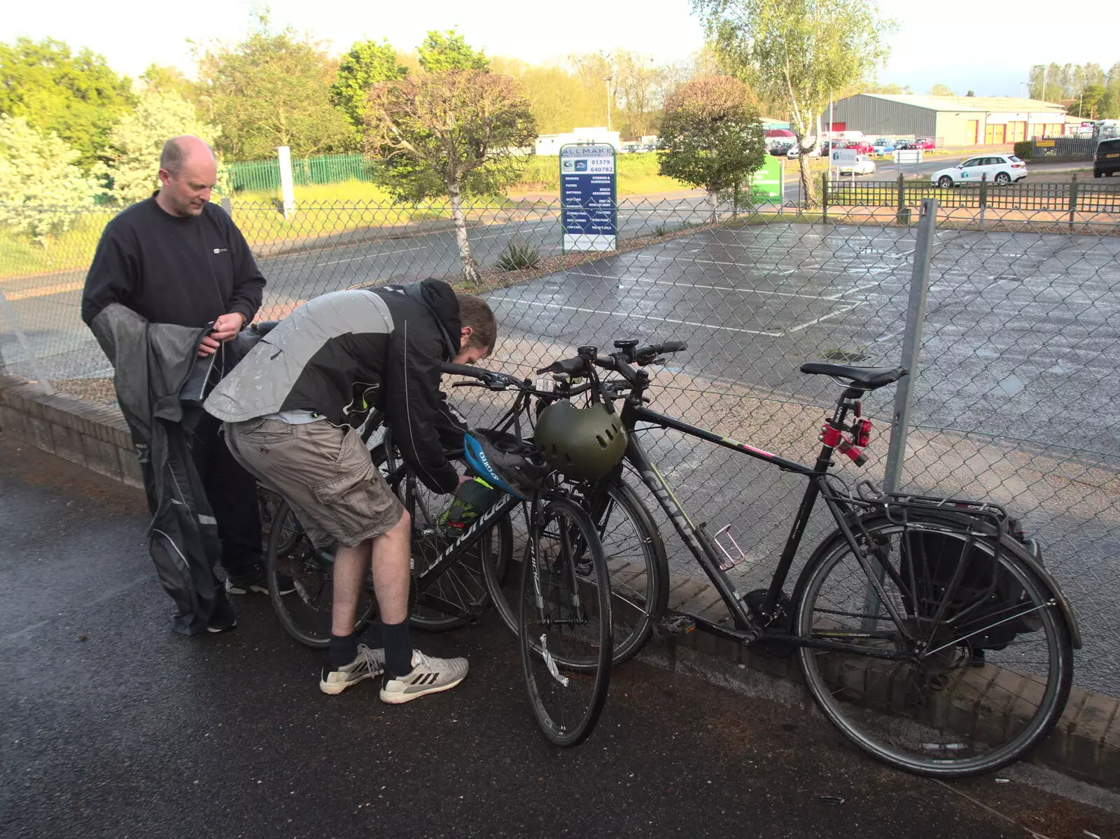 The bikes are chained up to a fence, from The BSCC at the Ampersand Tap, Sawmills Road, Diss, Norfolk - 20th May 2021