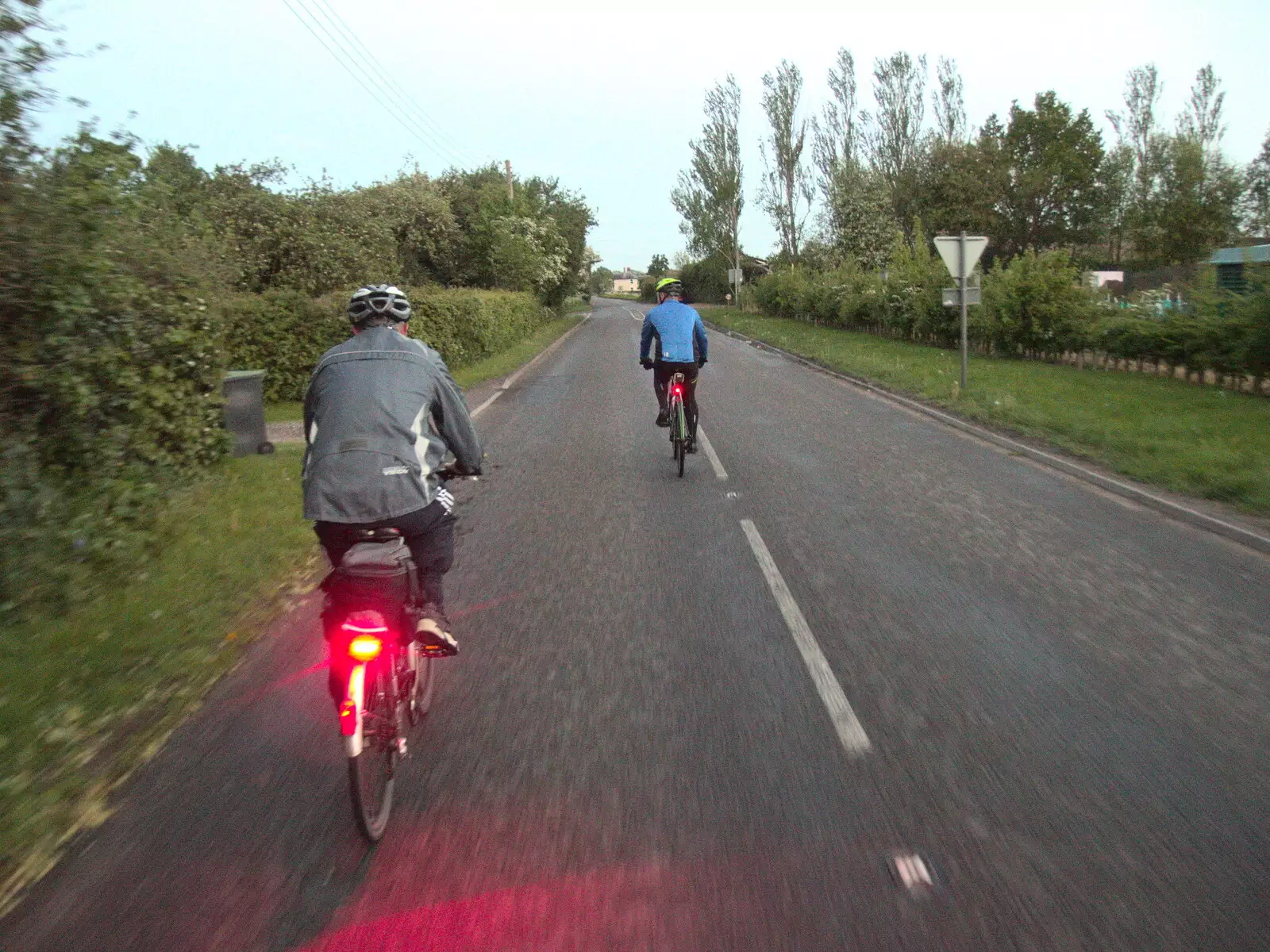 Paul and Gaz on the road to Eye, from The BSCC at the Ampersand Tap, Sawmills Road, Diss, Norfolk - 20th May 2021