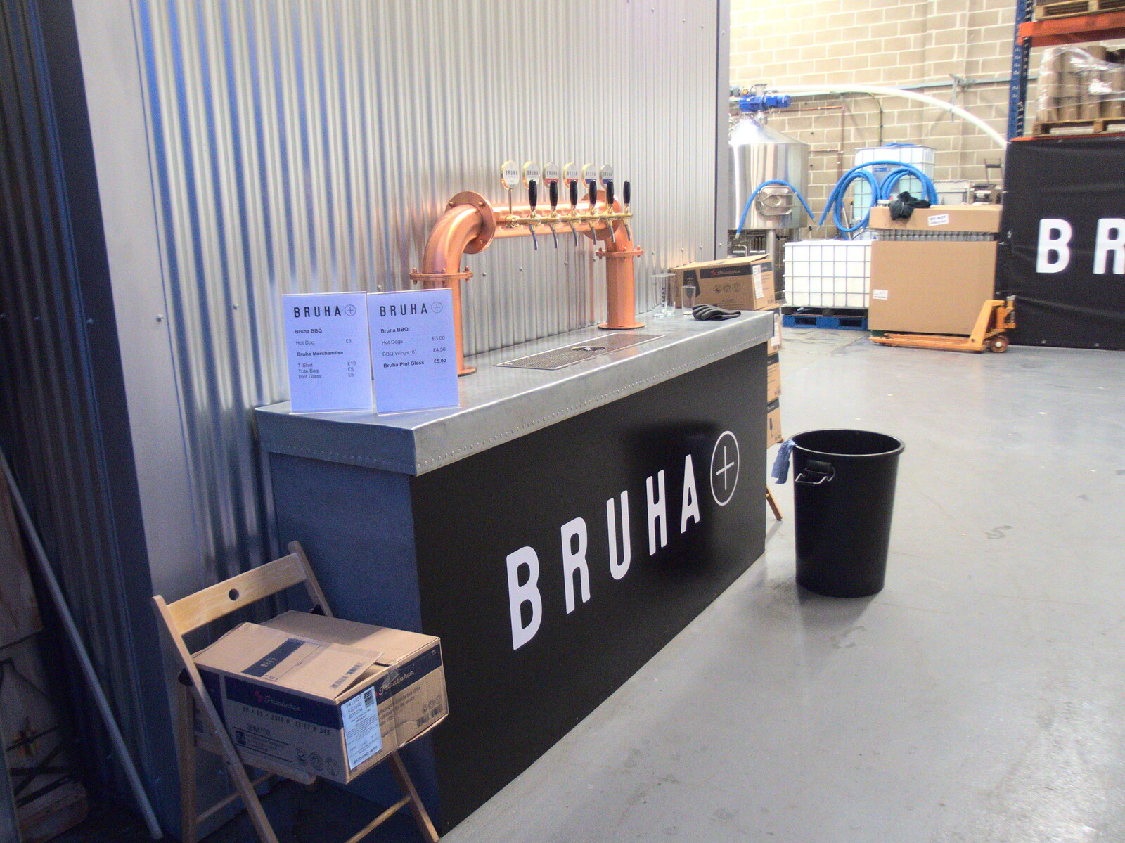 The bar has moved into the warehouse/brewery from Garden Centres, and Hamish Visits, Brome, Suffolk - 28th May 2021