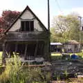 The electricity pole is holding the barn up, A Day at the Beach with Sis, Southwold, Suffolk - 31st May 2021