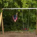 Some serious swinging occurs, A Day at the Beach with Sis, Southwold, Suffolk - 31st May 2021