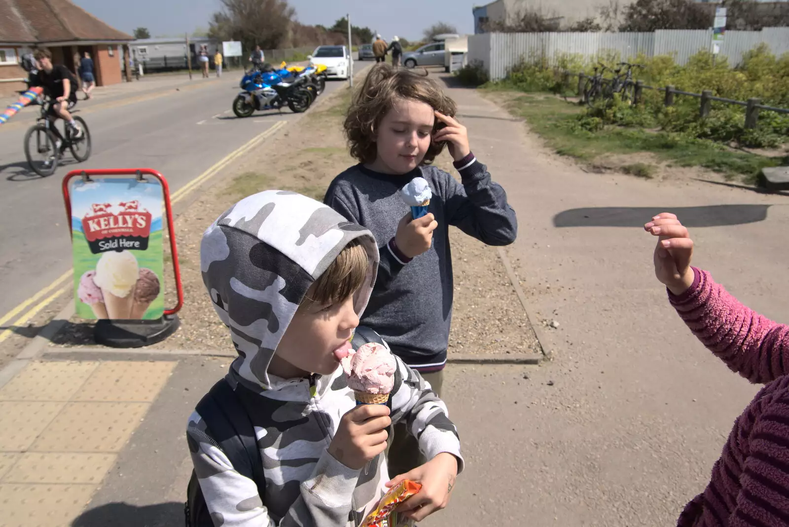 The boys eat ice cream at Southwold, from A Day at the Beach with Sis, Southwold, Suffolk - 31st May 2021