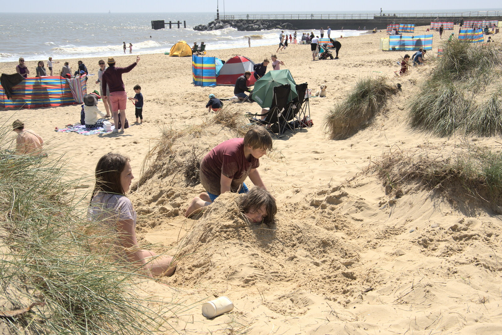 The beach is heaving from A Day at the Beach with Sis, Southwold, Suffolk - 31st May 2021