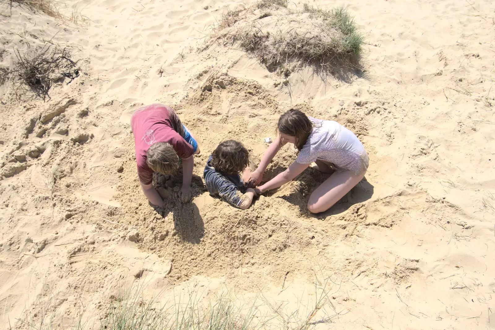 Fred is excavated, from A Day at the Beach with Sis, Southwold, Suffolk - 31st May 2021