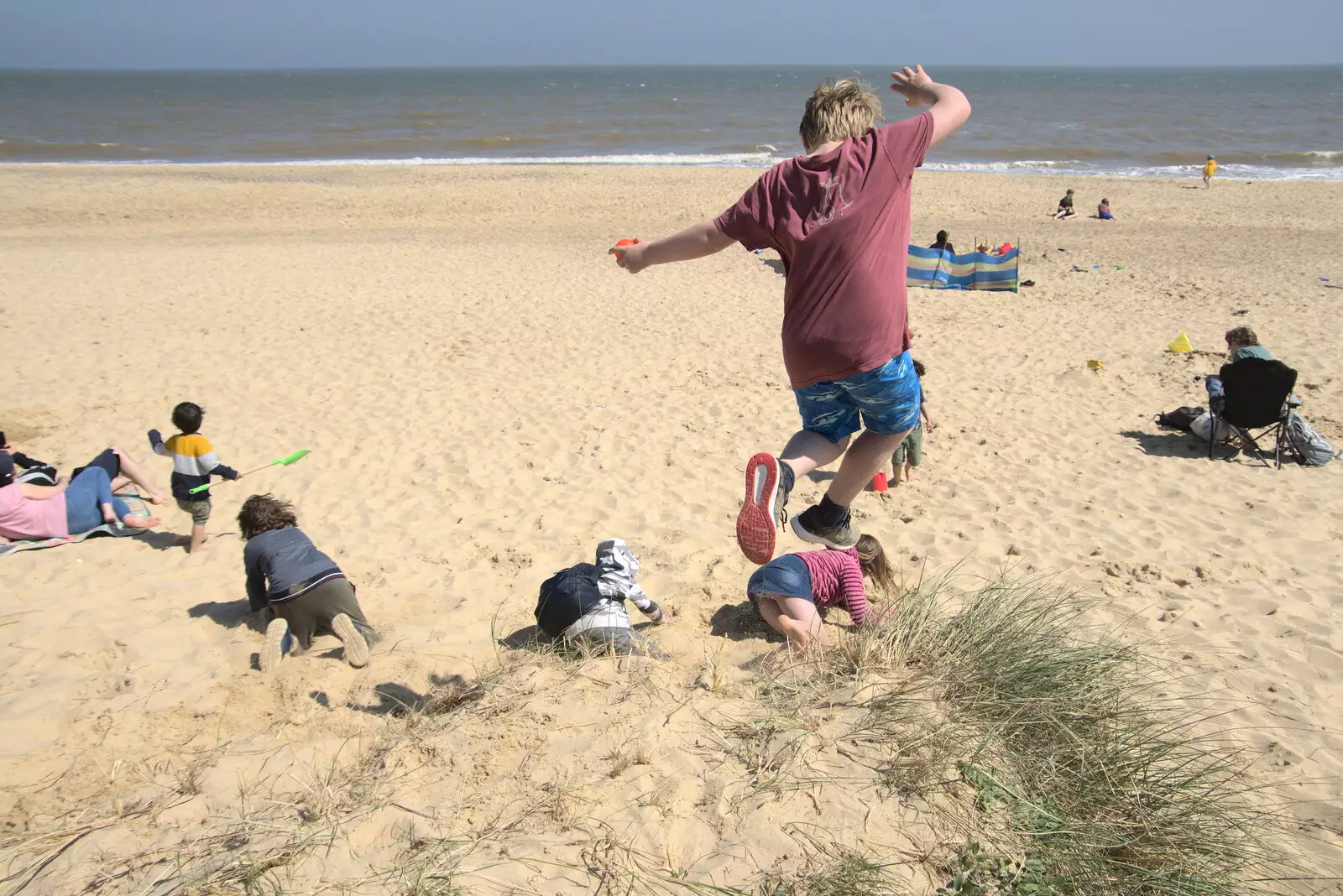 More leaping, from A Day at the Beach with Sis, Southwold, Suffolk - 31st May 2021