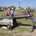 Fred stares down the barrel of a gun, A Day at the Beach with Sis, Southwold, Suffolk - 31st May 2021