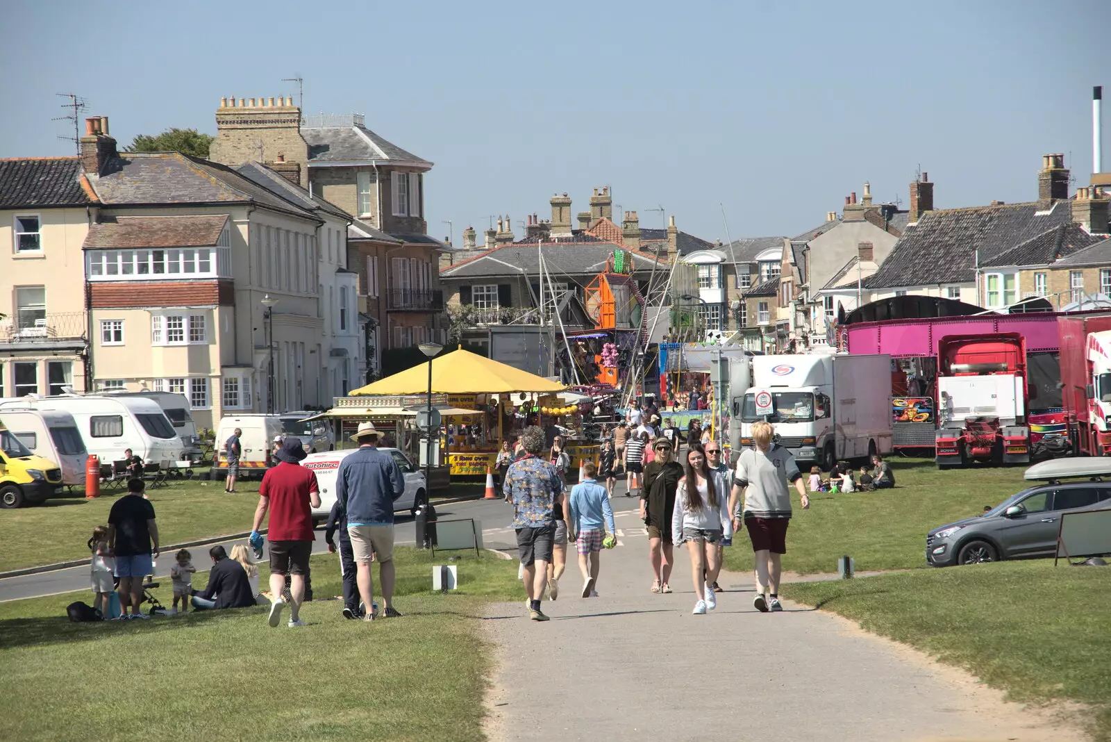 There's a funfair in town, from A Day at the Beach with Sis, Southwold, Suffolk - 31st May 2021